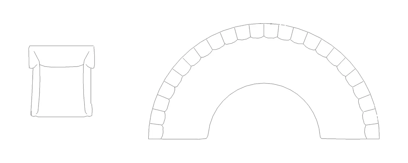 The same chair and booth in a Revit plan view, drawn as clean linework